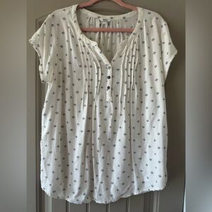 Sonoma White and Black Soft Blouse